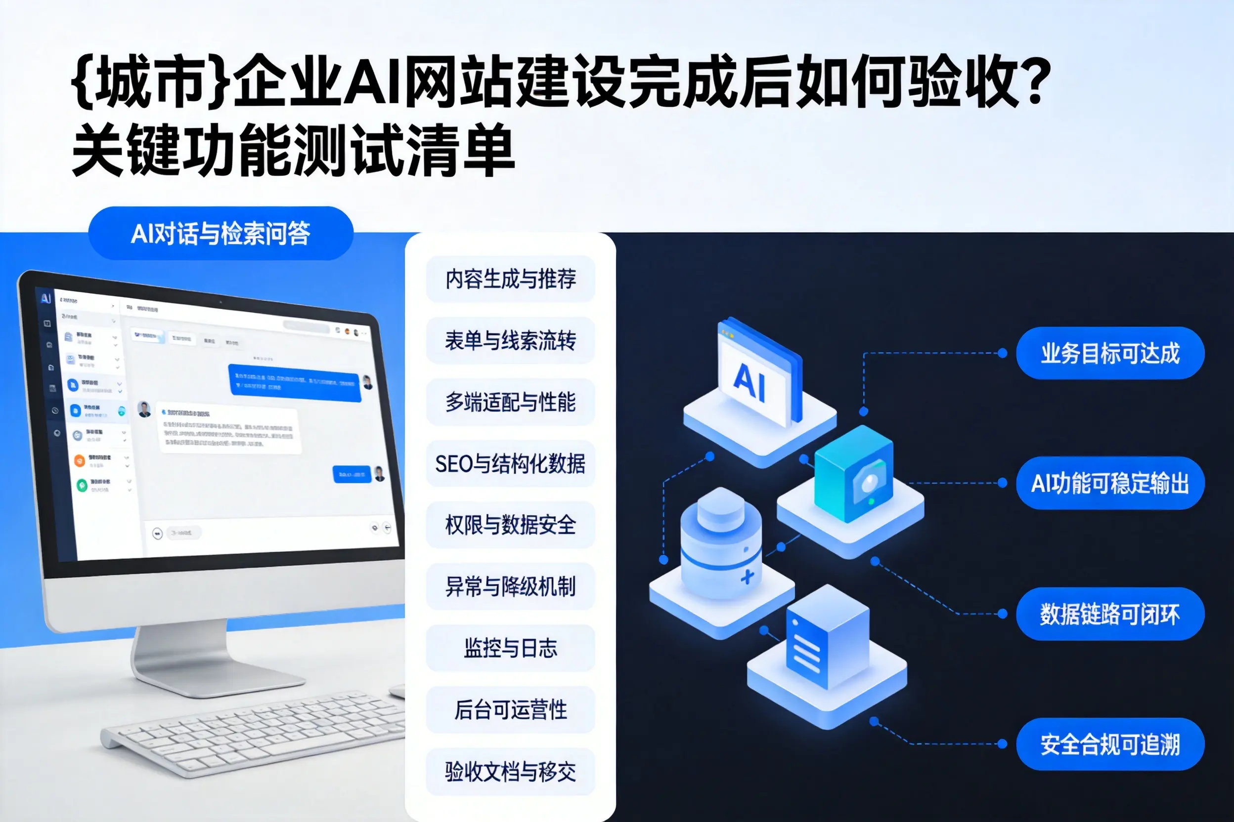 天津企业AI网站建设完成后如何验收？关键功能测试清单