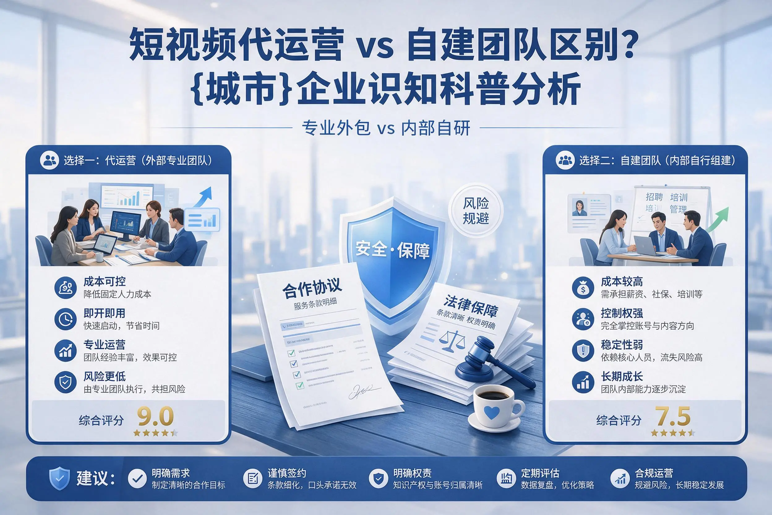 短视频代运营与自建团队区别?天津企业认知科普分析